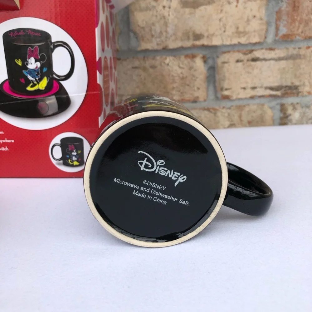 Disney Classic Minnie Mouse Set Electric Coffee‎ Mug Warmer & Ceramic Coffee Mug